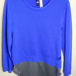 Adidas Blue Long Sleeve with Gray